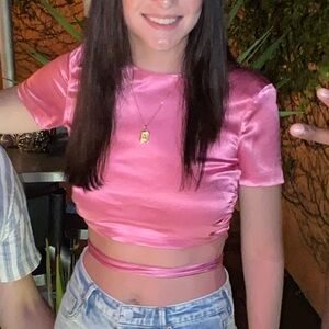 Zara Vibrant Pink Crop Top
